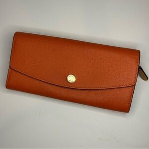 Michael Kors Burnt Orange Wallet with Gold Button